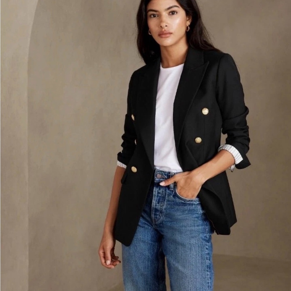 Banana Republic Black Blazer with Gold Buttons